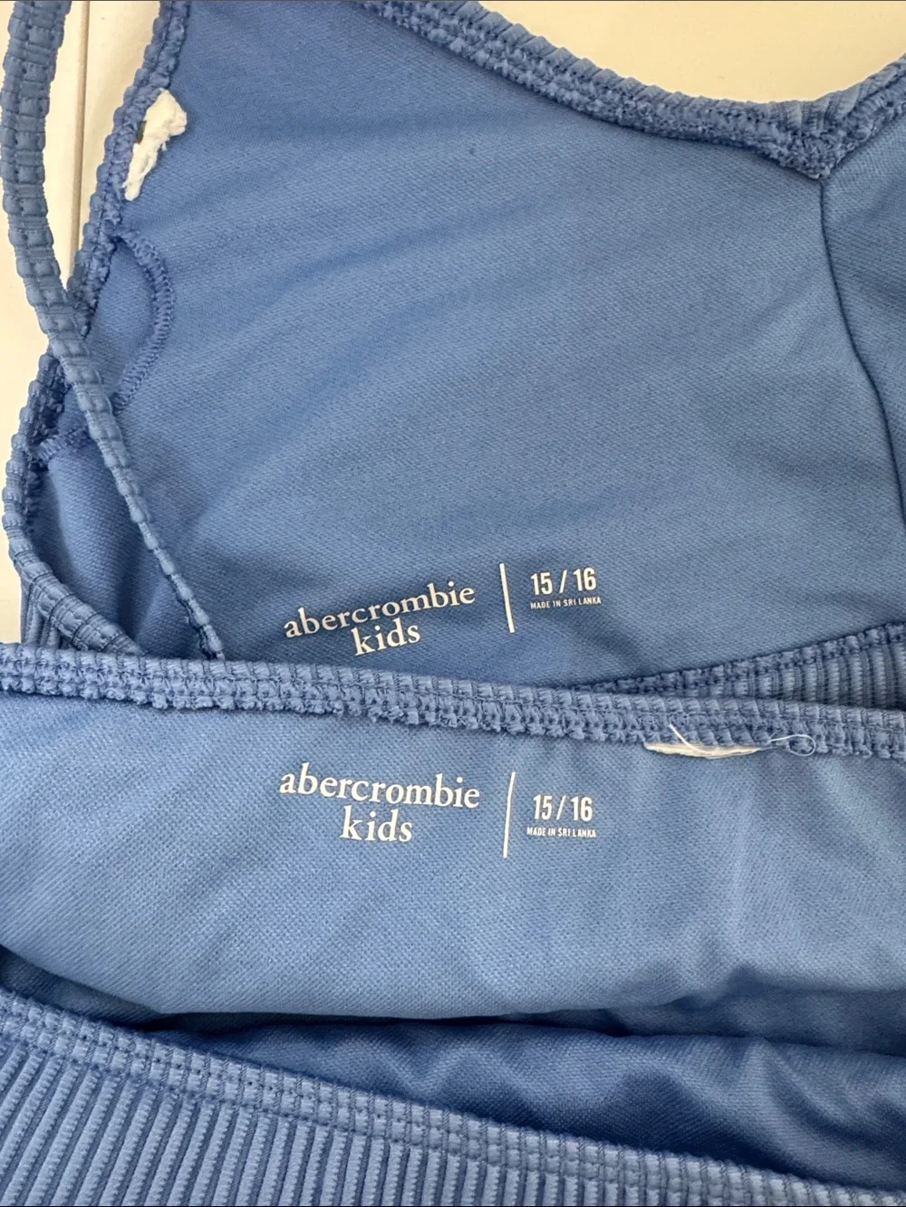 abercrombie kids Blue Ribbed Two-Piece Swim Bikini